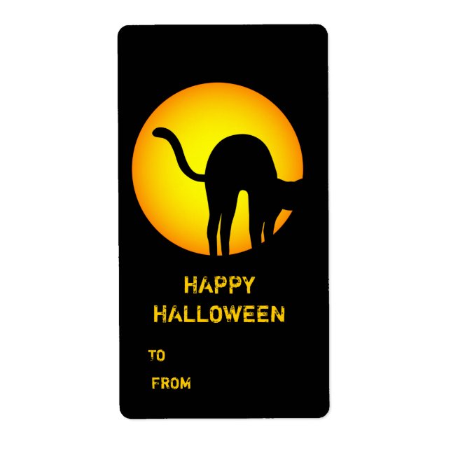 Halloween Black Cat Happy Halloween-Geschenketiket (Vorne)