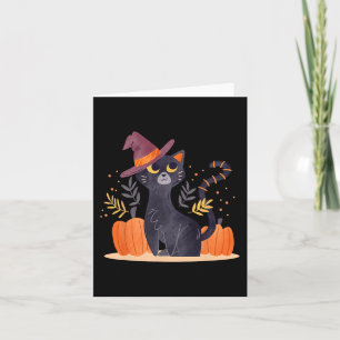 Halloween Black Cat Hexenhutenkürbis für Kinder Gi Karte
