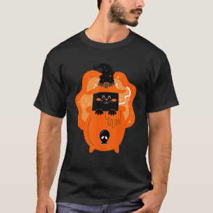 Halloween Black Cat Hexenhutenkürbis für Kinder Gi T-Shirt
