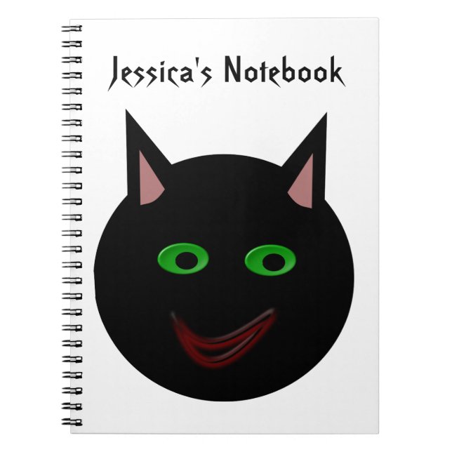 Halloween Black Cat individualisierbares Notebook Notizblock (Vorderseite)