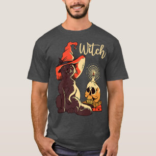 Halloween Black Cat Kostüm Hexenhut & Mond Men W T-Shirt