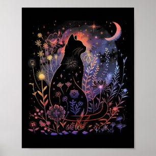 Halloween Black Cat Kostüm Mystical Cat Lover Wom Poster