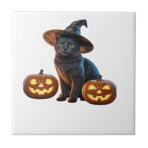 Halloween Black Cat Magic Classic T-Shirt Fliese