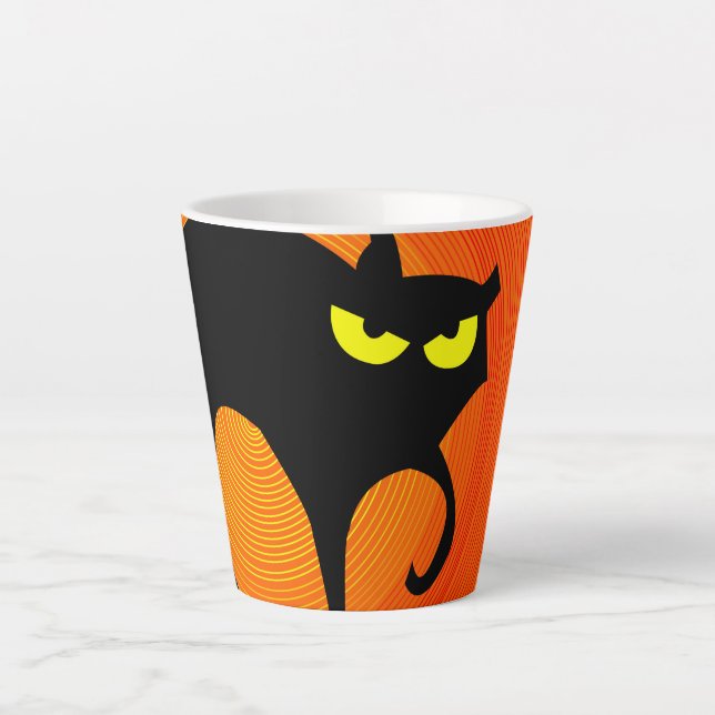 Halloween Black Cat Milchtasse (Vorderseite)