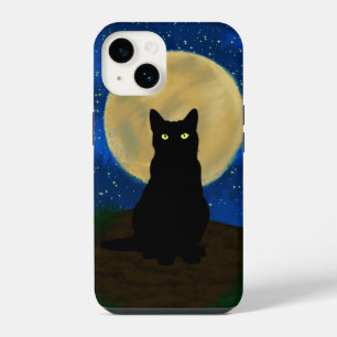 Halloween Black Cat Moonlit Silhouette iPhone 14 Hülle