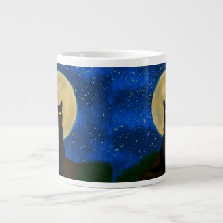 Halloween Black Cat Moonlit Silhouette Jumbo-Tasse