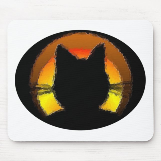 Halloween Black Cat Mousepad (Vorne)