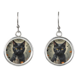 Halloween Black Cat Orings Ohrringe