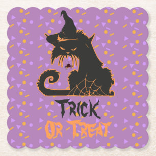 Halloween Black Cat Party Confetti Untersetzer