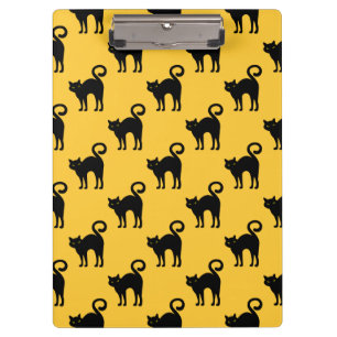 Halloween Black Cat Pattern Clipboard Klemmbrett