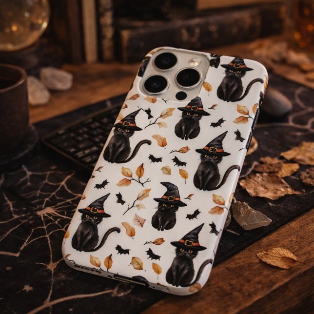 Halloween Black Cat Pattern - Witchy Cat Case-Mate iPhone Hülle (Von Creator hochgeladen)