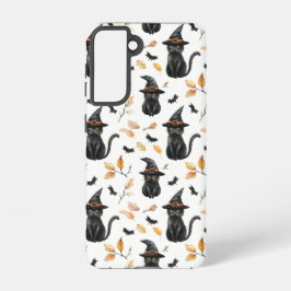 Halloween Black Cat Pattern - Witchy Cat Samsung Galaxy Hülle