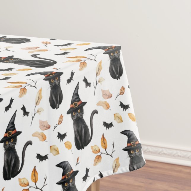 Halloween Black Cat Pattern - Witchy Cat Tischdecke (Beispiel)