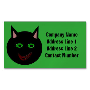Halloween Black Cat Personalisiert Magnetische Visitenkarte