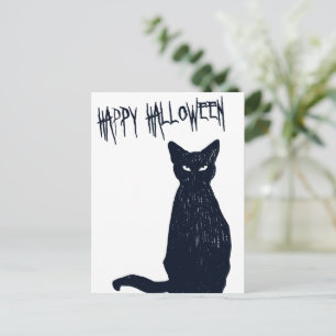 Halloween Black Cat Postcard Silhouette Postkarte