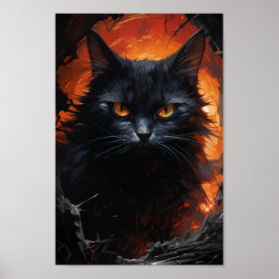 Halloween Black Cat Poster