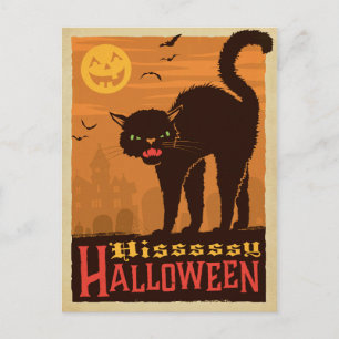 Halloween Black Cat Postkarte