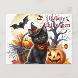 Halloween Black Cat Postkarte