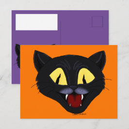 Halloween Black Cat Postkarte