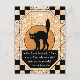 Halloween Black Cat Postkarte