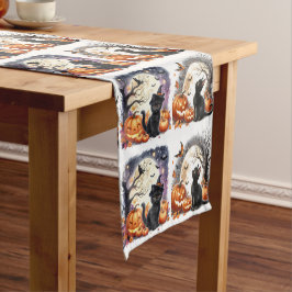 Halloween Black Cat Pumpkin Table Runner Kurzer Tischläufer