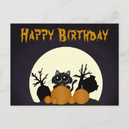Halloween Black Cat Pumpkins Friedhof Feiertagspostkarte