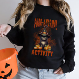 Halloween Black Cat Purr-anormal Pumpkin Spooky Sweatshirt