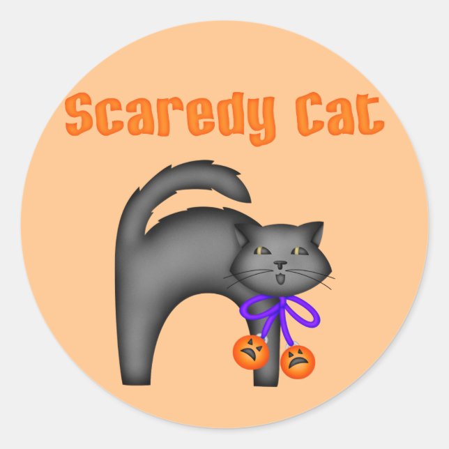 Halloween Black Cat Runder Aufkleber (Vorderseite)