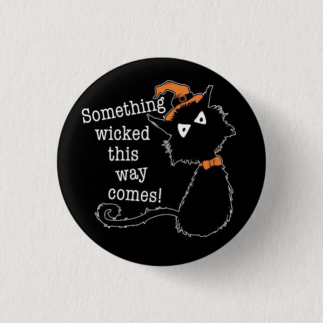 Halloween Black Cat - Shakespeare-Zitat  Button (Vorderseite)