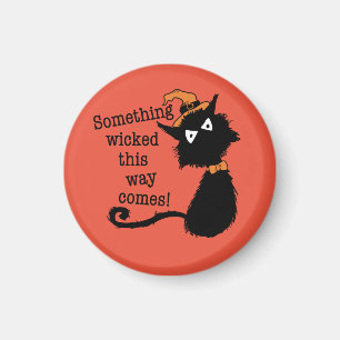 Halloween Black Cat - Shakespeare-Zitat Magnet