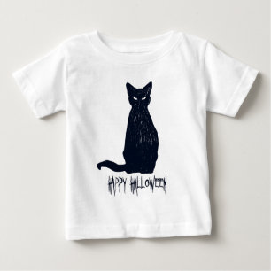 Halloween Black Cat Silhouette Baby T-shirt