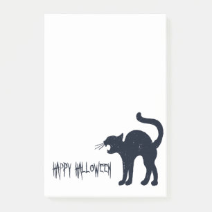 Halloween Black Cat Silhouette Post-it Klebezettel