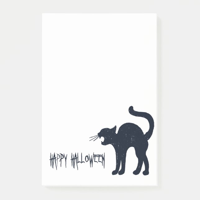 Halloween Black Cat Silhouette Post-it Klebezettel (Vorderseite)