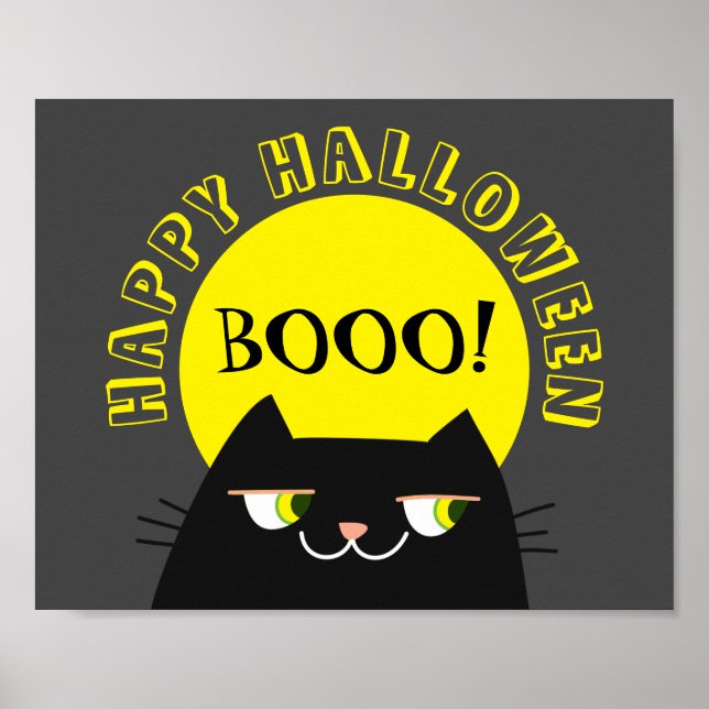 Halloween Black Cat Simple Funny Poster (Vorne)