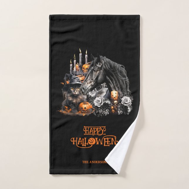Halloween Black Cat Spooky Handtuch (Handtuch)