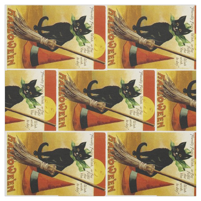 Halloween Black Cat Stoff (Muster)