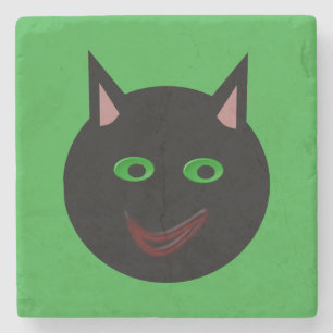 Halloween Black Cat Stone Untersetzer