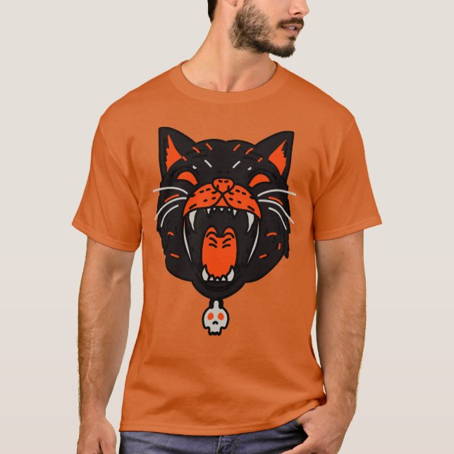 Halloween Black Cat T-Shirt (Vorderseite)