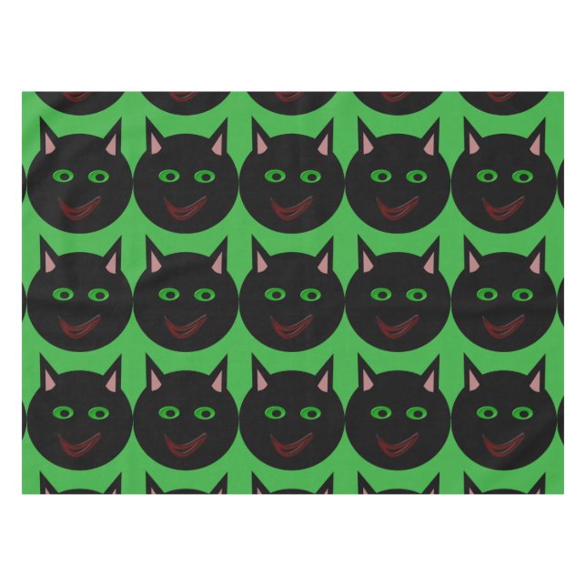 Halloween Black Cat Tableclout Tischdecke (Vorderseite (Horizontal))