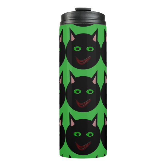 Halloween Black Cat Thermal Tumbler Thermosbecher (Vorderseite)