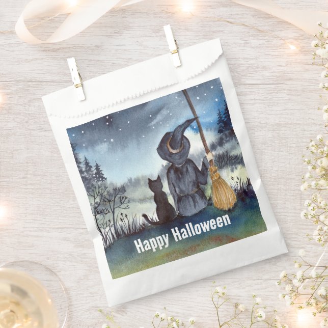 Halloween Black Cat und The Hexenkratzer Nacht Geschenktütchen (Ausgeschnitten)