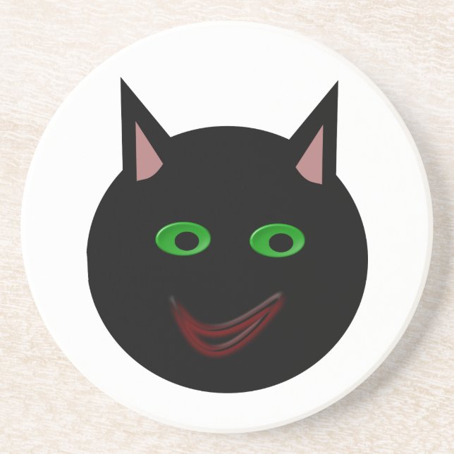 Halloween Black Cat Untersetzer (Vorne)