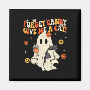Halloween Black Cat Vergessen Süßes geben mir Katz Magnet