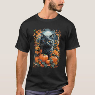 Halloween Black Cat Witz Fall Vibes T Shirt