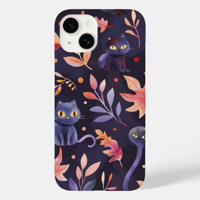 Halloween Black Cats and Moons Funny Witchy Kids Case-Mate iPhone Hülle (Rückseite)