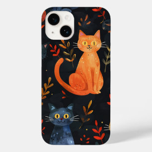 Halloween Black Cats and Moons Funny Witchy Kids Case-Mate iPhone 14 Hülle