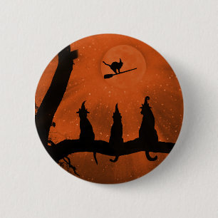 Halloween Black Cats Button