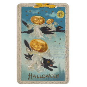Halloween Black Cats & Pumpkin Ghosts Vintag Magnet