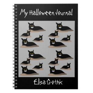 Halloween Black Cats Spiral Notebook Notizblock