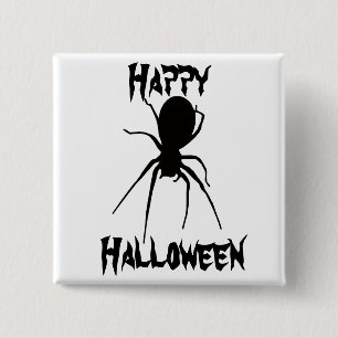 Halloween Black Creepy Spider Button
